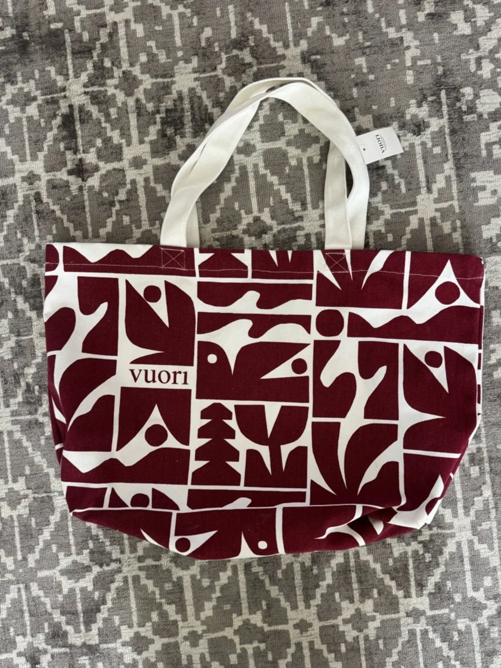 Vuori Strawberry Vuori Limited Edition Holiday Tote White Graphic Canvas Tote